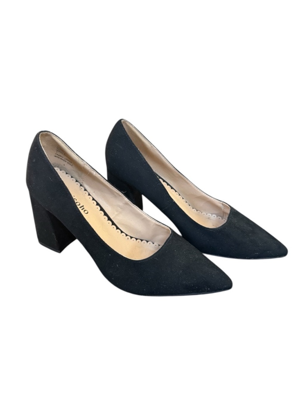 Zigi Soho Black Pointed Toe Block Heel Pumps